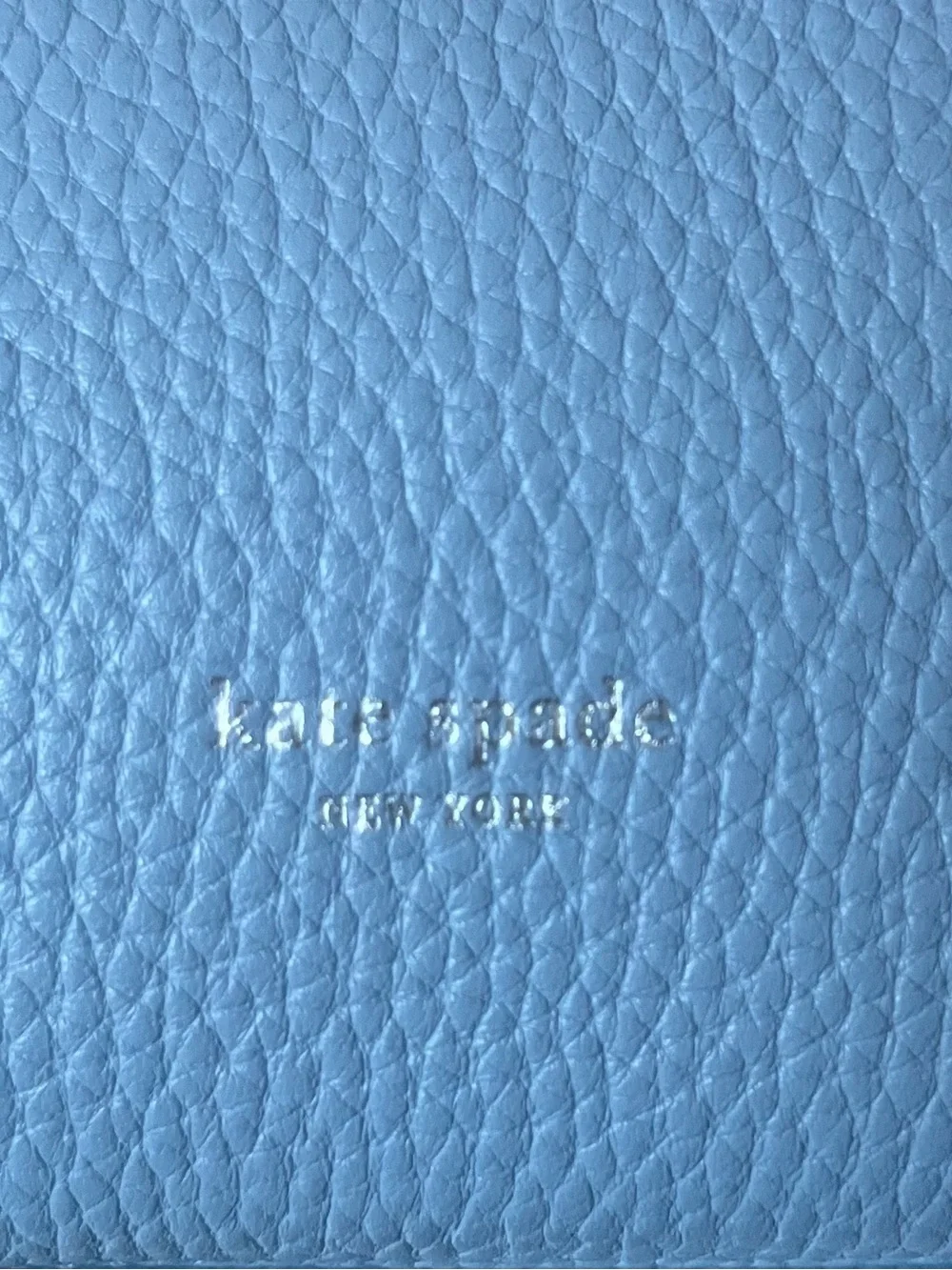 Kate Spade Polly Pebbled Leather Crossbody Bag Powder Blue Silver Hardware